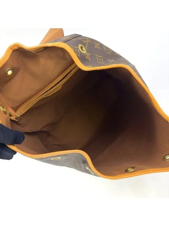 Louis Vuitton Montsouris GM Monogram Leather Brown Backpack Gold - Picture 3 of 15